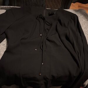 INTERMIX Black Blouse with Tie Detail